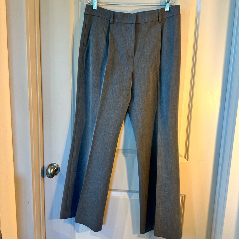 NEW Nordstrom Heather Grey Open Edit Wide Leg Pleated Trousers, Size Large